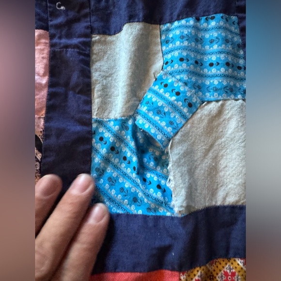 Handmade vintage quilt top patchworkrk bow tie - Picture 2 of 5